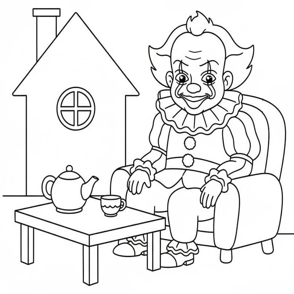 Nakreslete Pennywise zdarma základní omalovánka