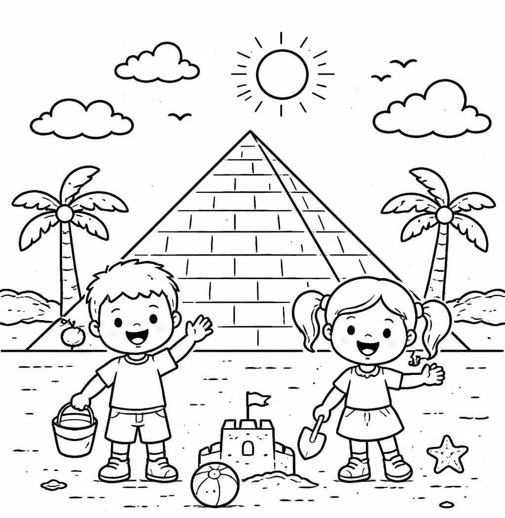 Nakreslete Pyramida k vytisknutí omalovánka