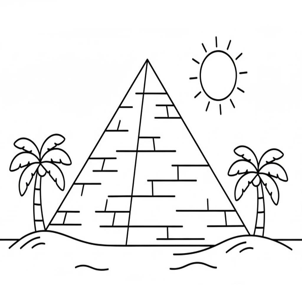 Nakreslete Pyramida pro děti omalovánka