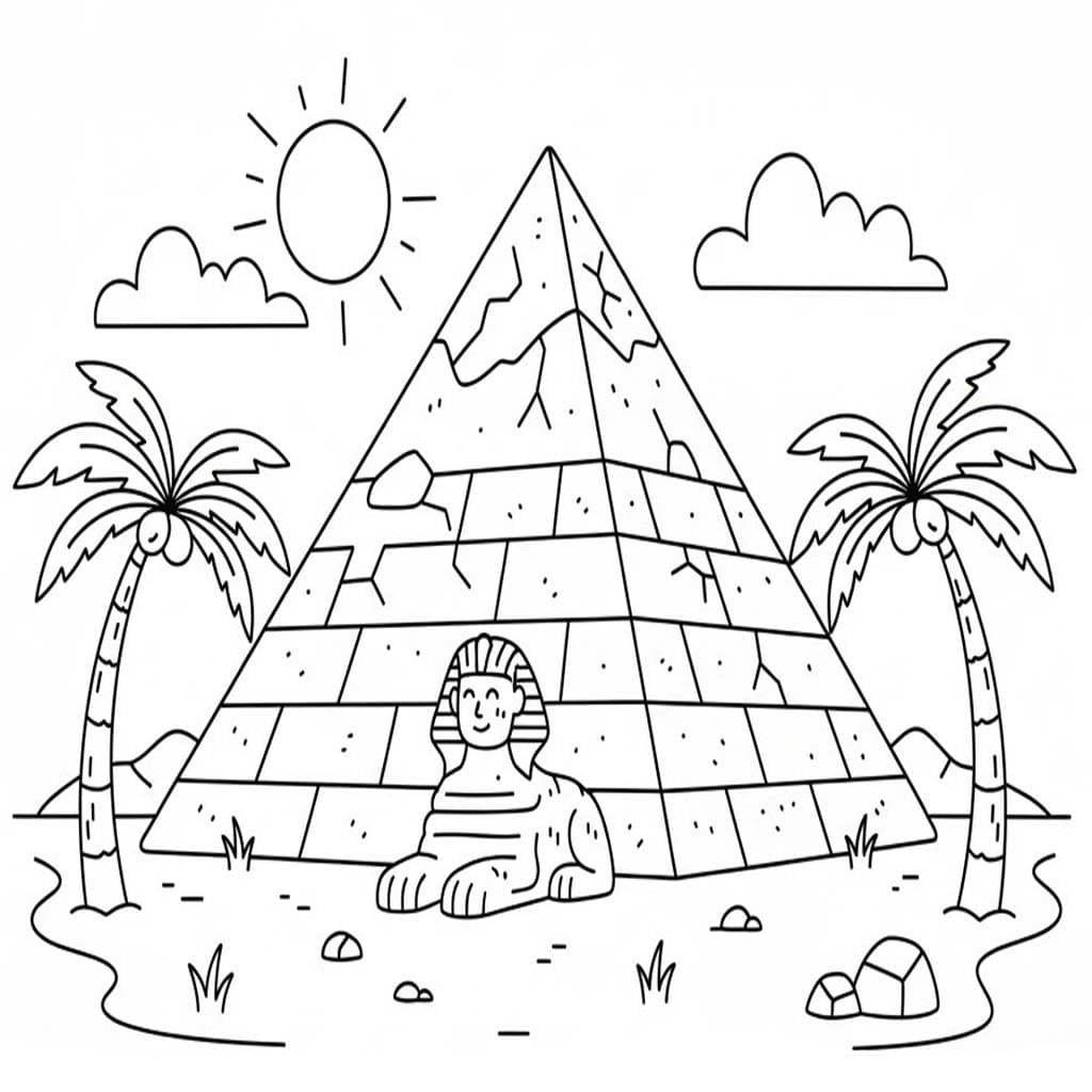Nakreslete Pyramida prostý tisknutelné omalovánka