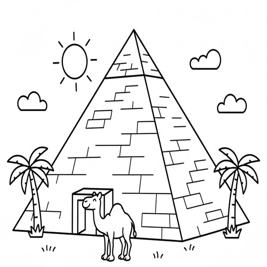 Nakreslete Pyramida tisknutelné pro děti omalovánka