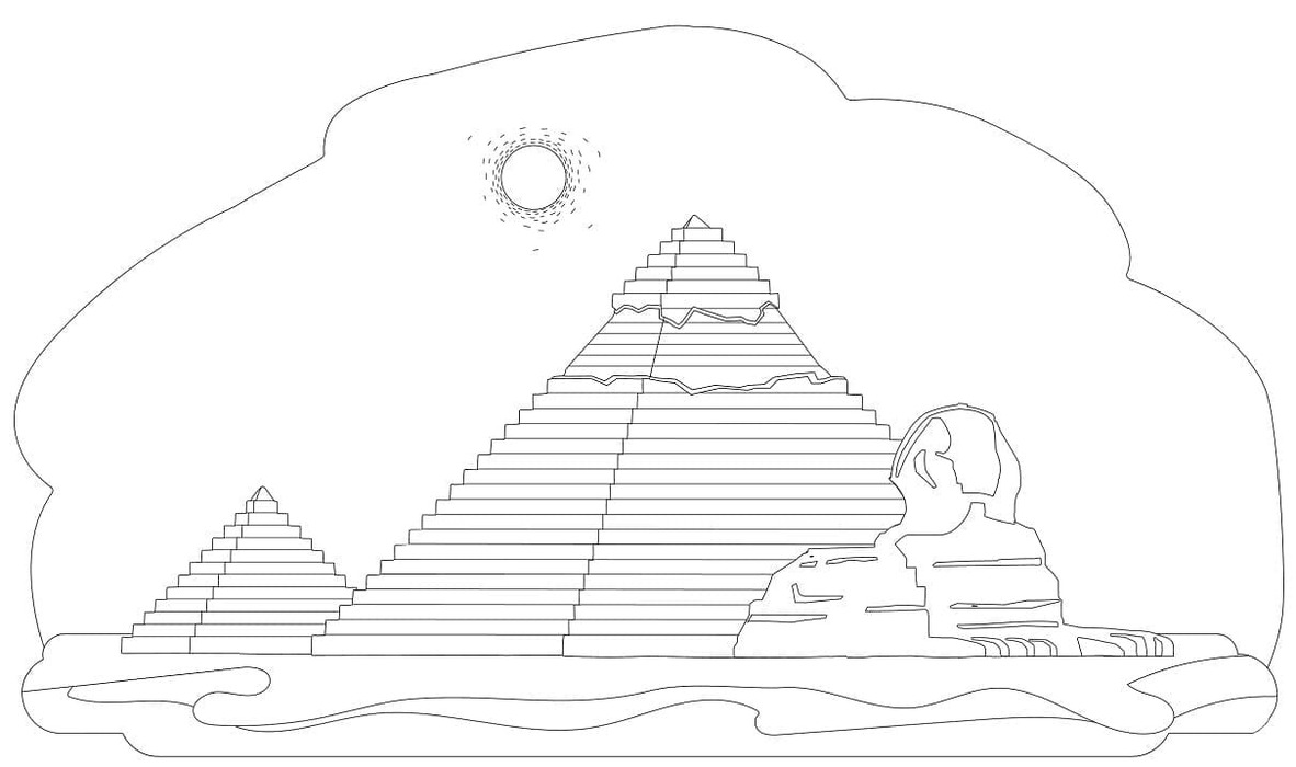 Nakreslete Pyramida zdarma pro děti omalovánka