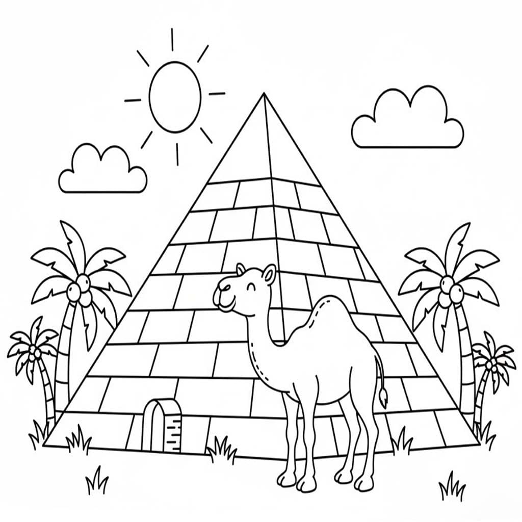 Nakreslete Pyramida zdarma snadný tisknutelné omalovánka