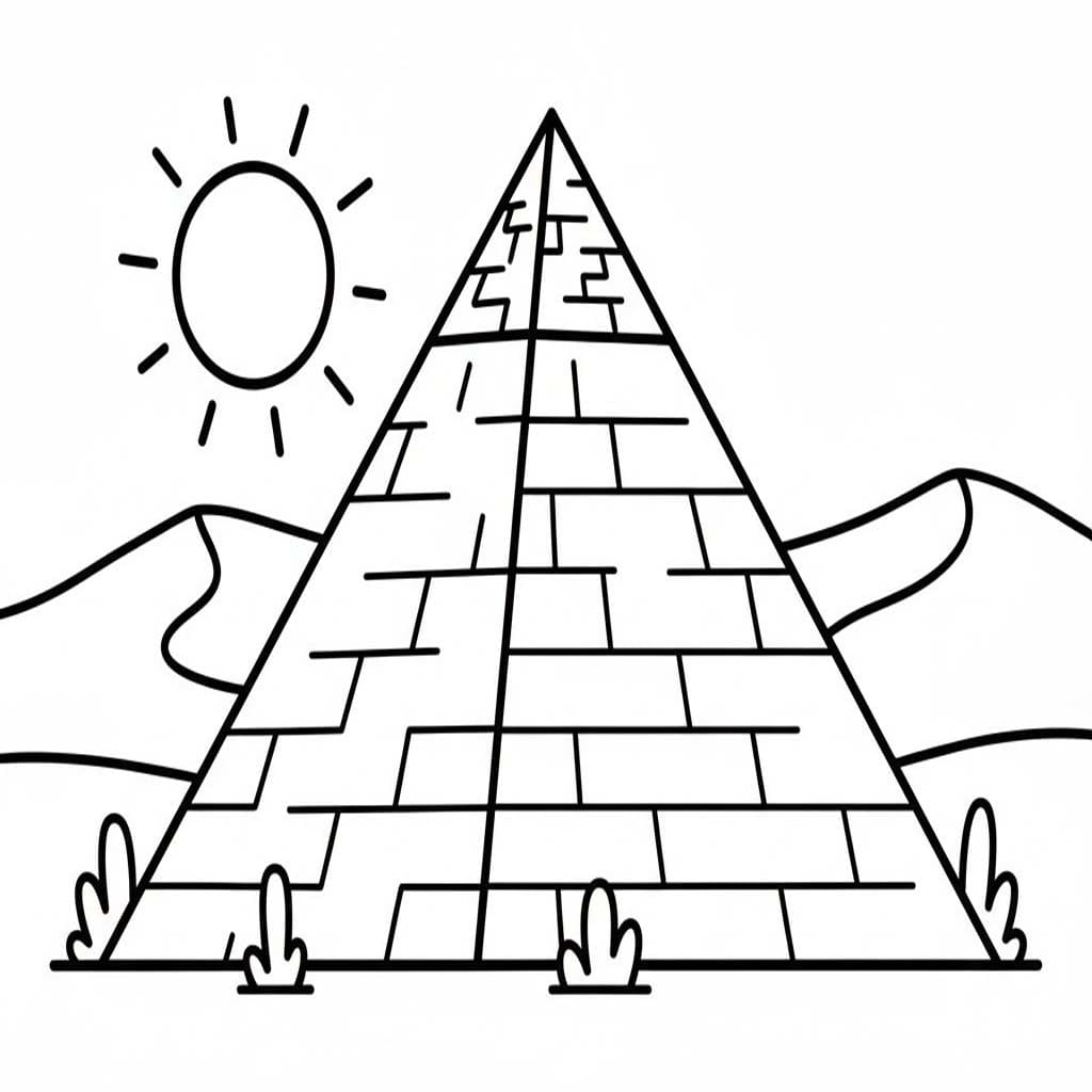 Nakreslete Pyramida zdarma základní tisknutelné omalovánka