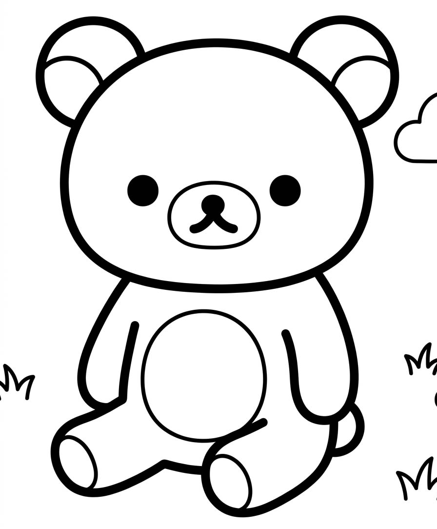 Nakreslete Rilakkuma k vytisknutí zdarma omalovánka