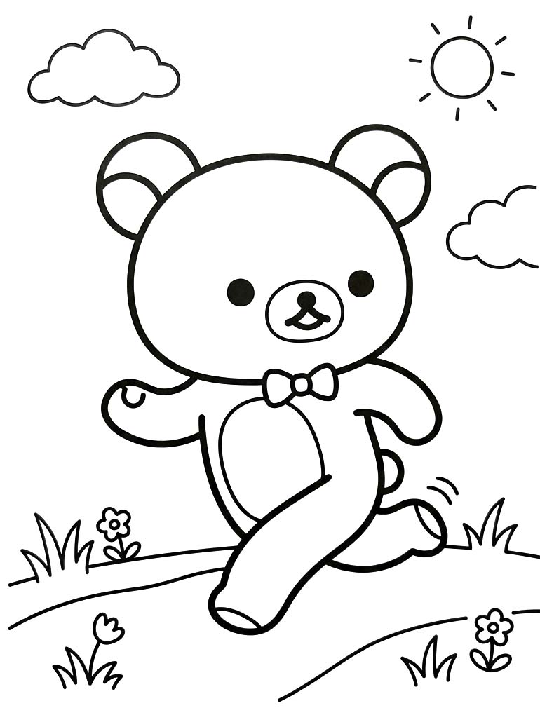 Nakreslete Rilakkuma prostý tisknutelné omalovánka