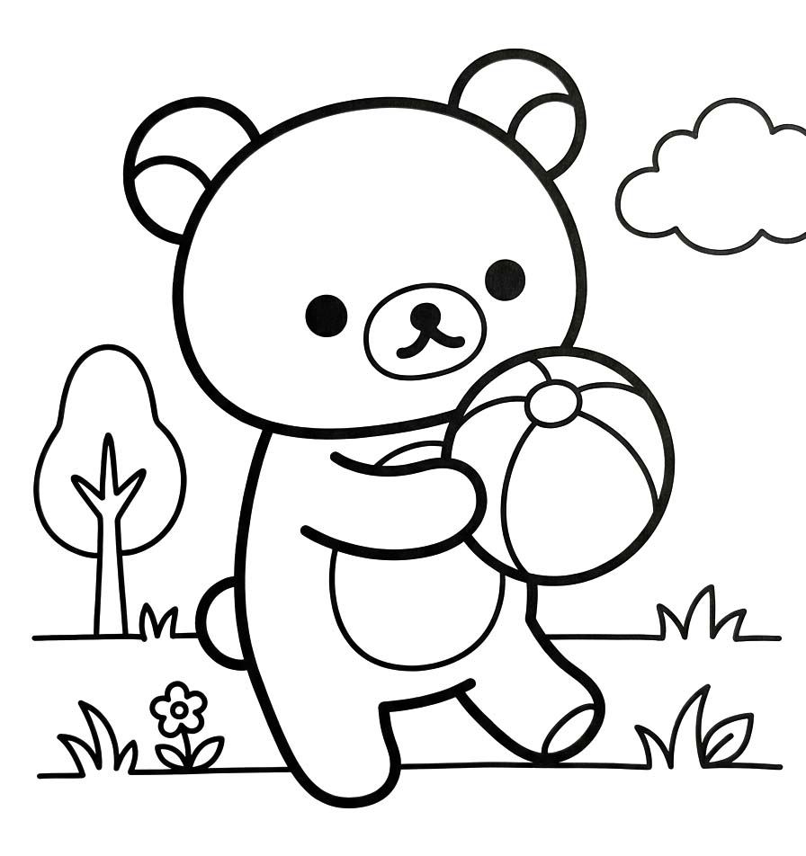 Nakreslete Rilakkuma snadný tisknutelné omalovánka