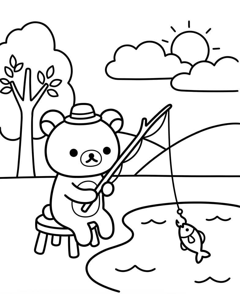 Nakreslete Rilakkuma základní tisknutelné omalovánka