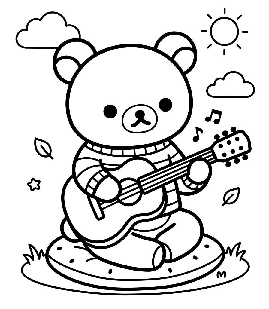 Nakreslete Rilakkuma zdarma prostý tisknutelné omalovánka