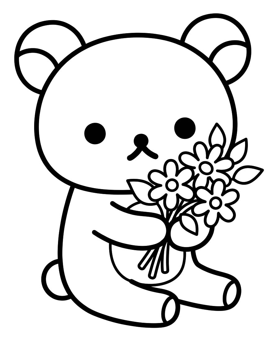 Nakreslete Rilakkuma zdarma snadný tisknutelné omalovánka