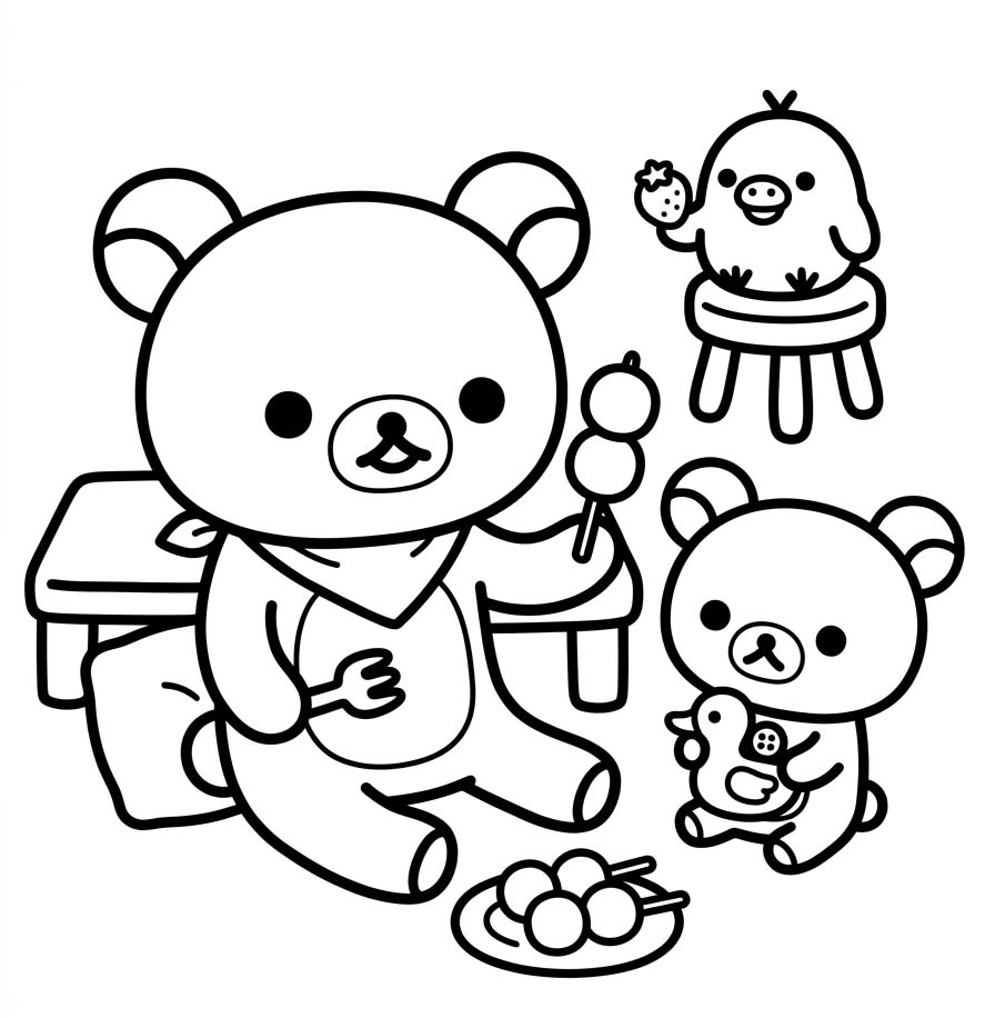Nakreslete Rilakkuma zdarma základní tisknutelné omalovánka