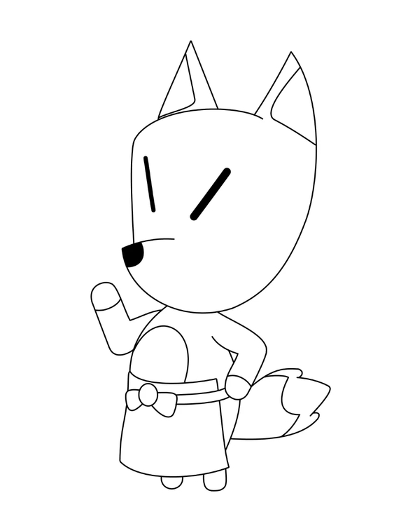 Obraz Animal Crossing zdarma omalovánka
