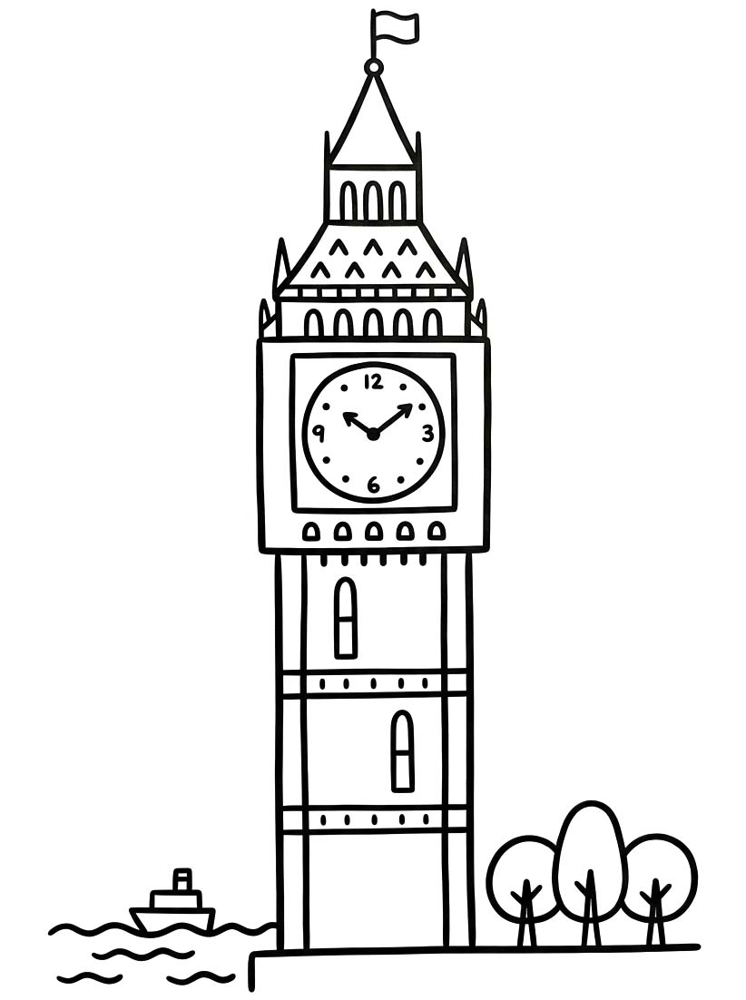 Obraz Big Ben tisknutelné omalovánka