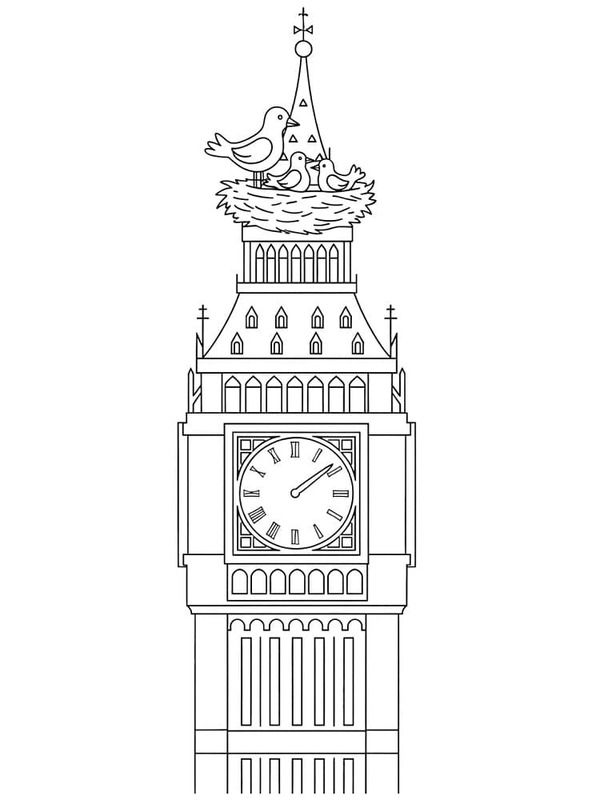 Obraz Big Ben zdarma omalovánka