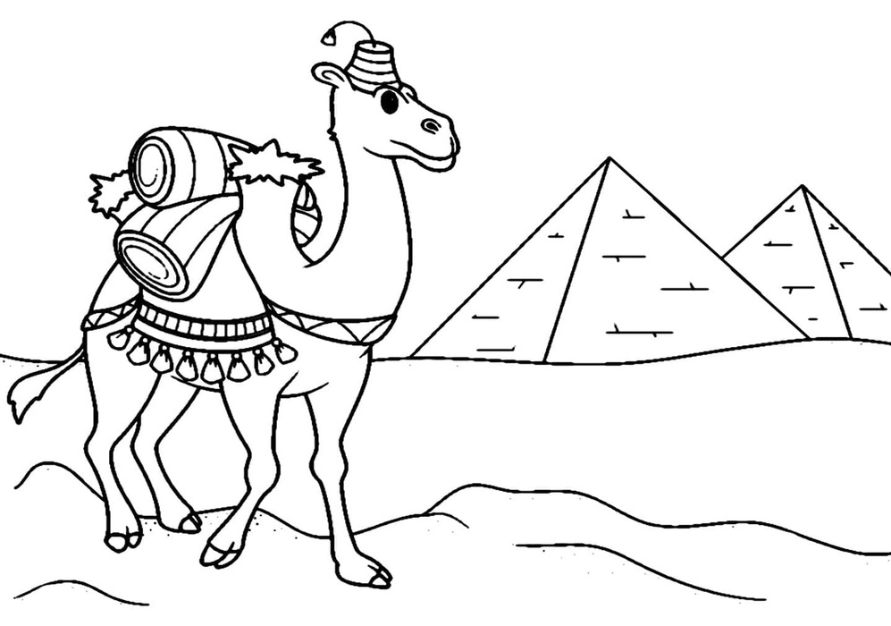 Obraz Pyramida zdarma omalovánka