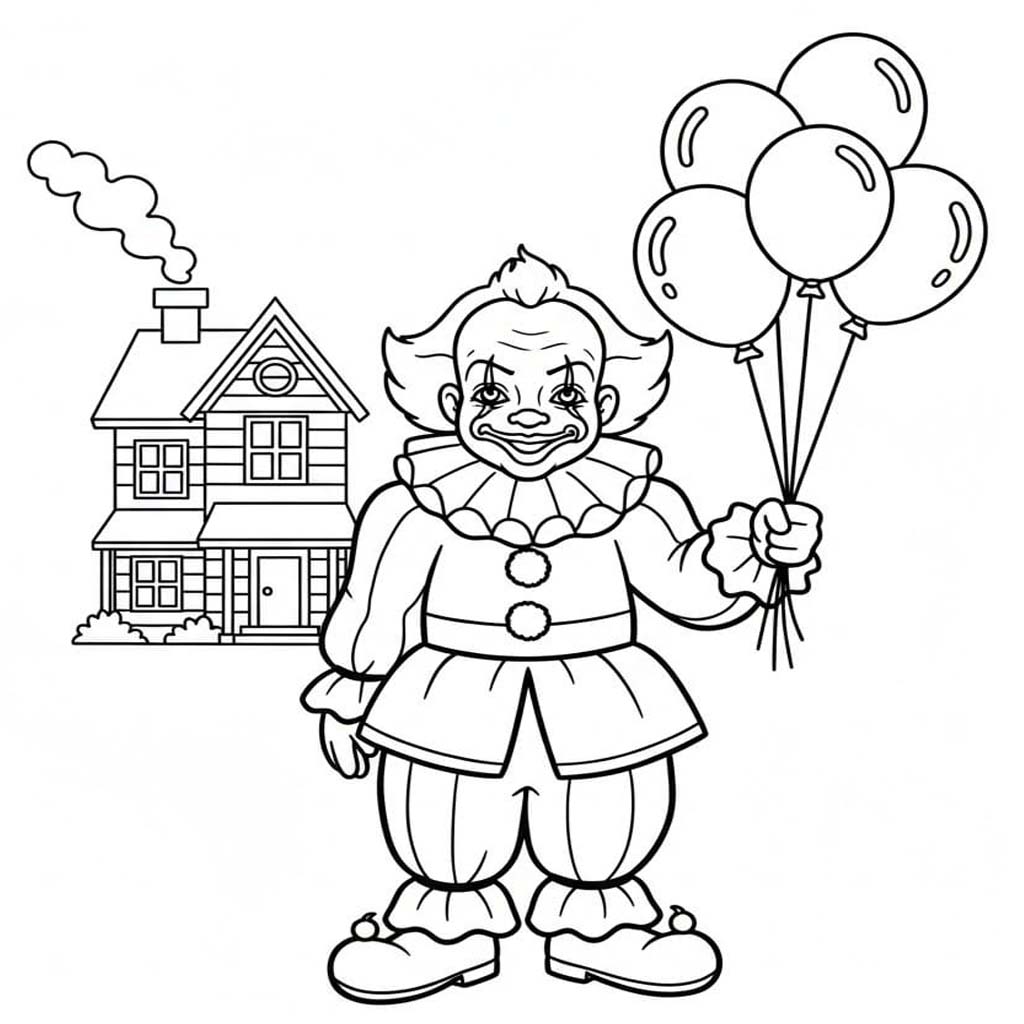 Pennywise prostý tisknutelné omalovánka