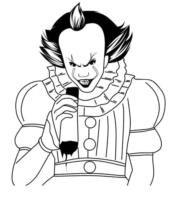 Pennywise zdarma tisknutelné pro děti omalovánka