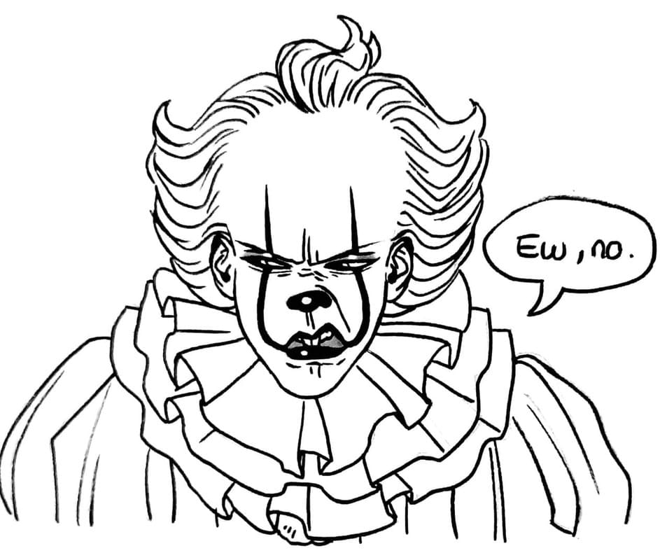 Pennywise zdarma základní tisknutelné omalovánka