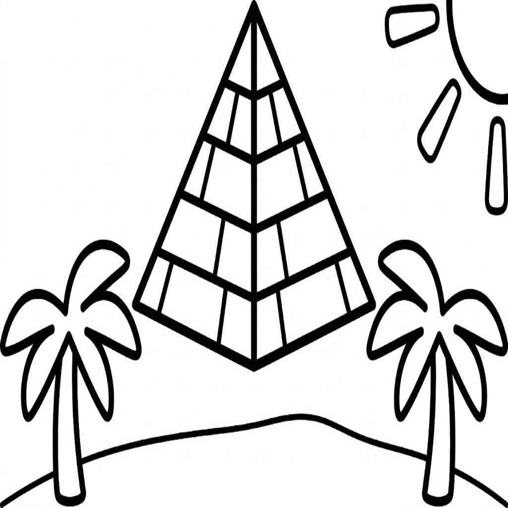 Pyramida k vytisknutí zdarma omalovánka