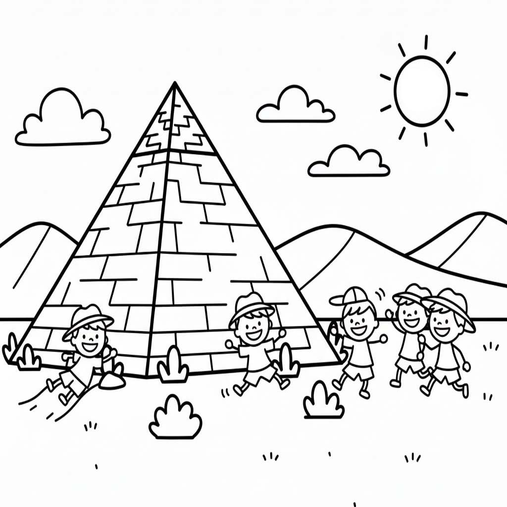 Pyramida k vytisknutí omalovánka