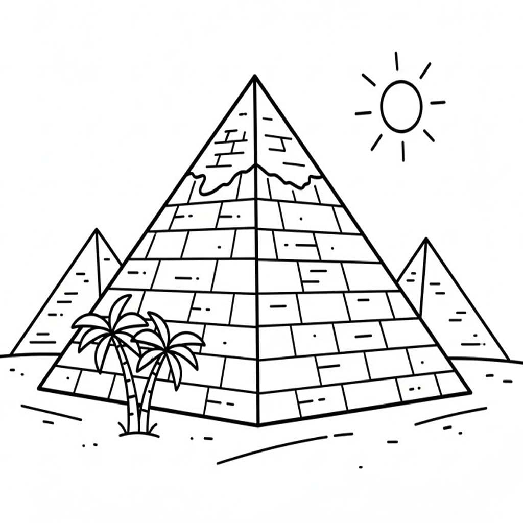 Pyramida pro děti omalovánka