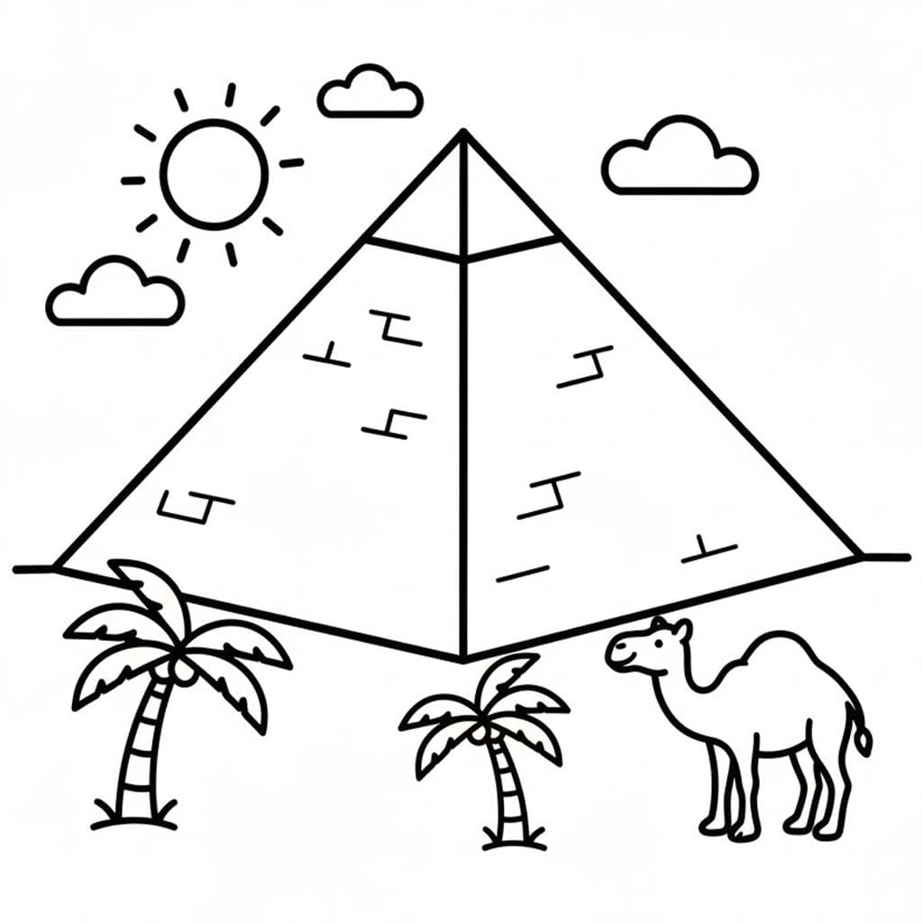 Pyramida prostý tisknutelné omalovánka