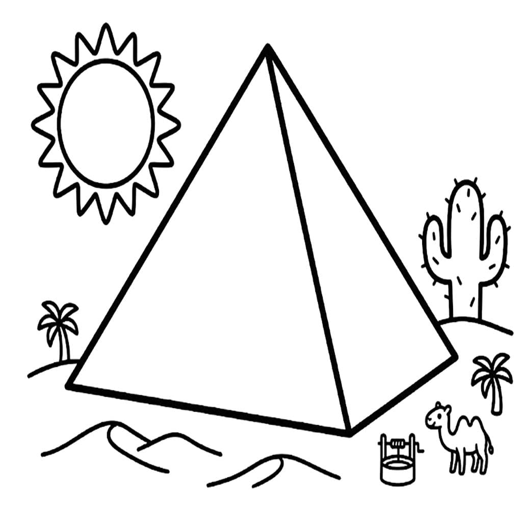 Pyramida snadný tisknutelné omalovánka