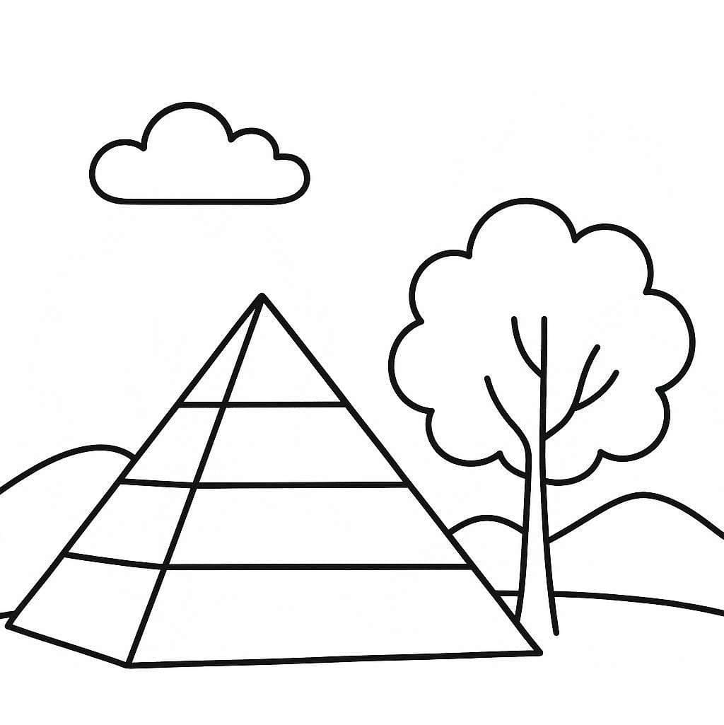 Pyramida základní tisknutelné omalovánka
