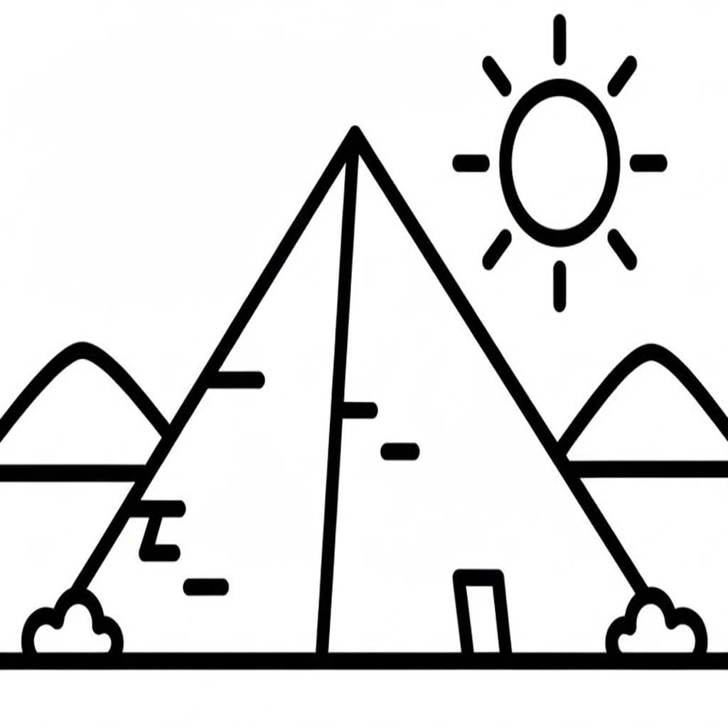 Pyramida zdarma prostý tisknutelné omalovánka