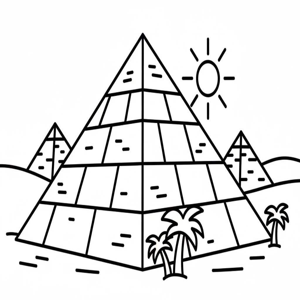 Pyramida zdarma základní tisknutelné omalovánka