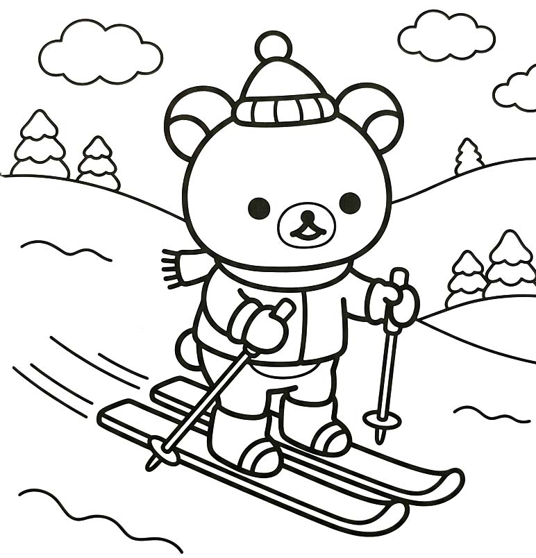 Rilakkuma prostý tisknutelné omalovánka