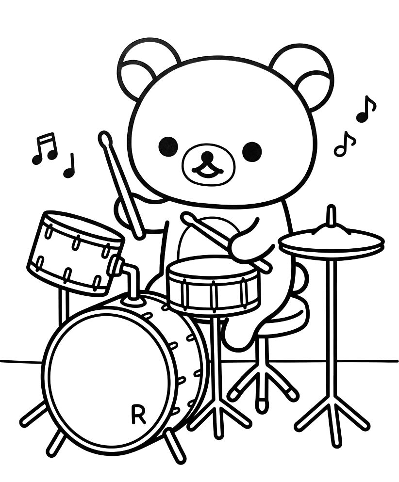 Rilakkuma snadný tisknutelné omalovánka