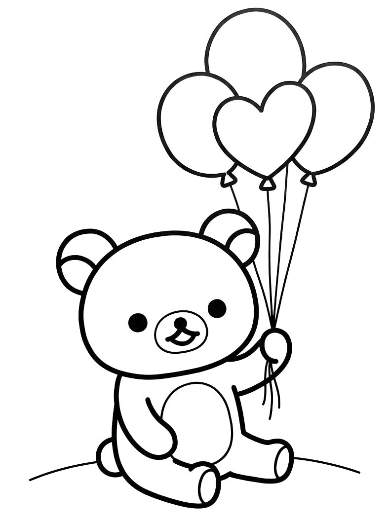 Rilakkuma základní tisknutelné omalovánka