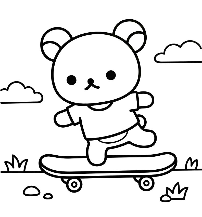 Rilakkuma zdarma prostý tisknutelné omalovánka
