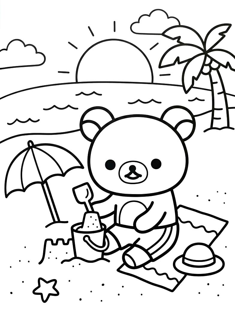 Rilakkuma zdarma tisknutelné pro děti omalovánka