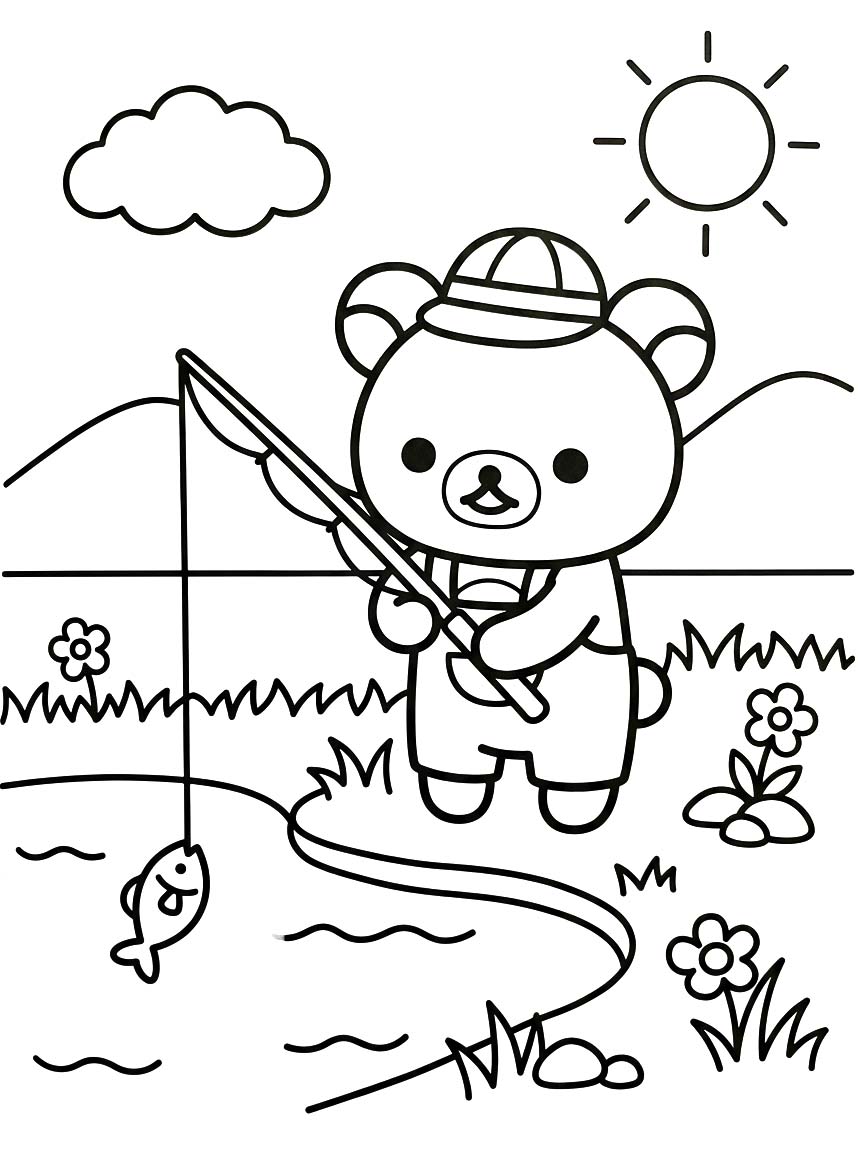 Rilakkuma zdarma základní tisknutelné omalovánka