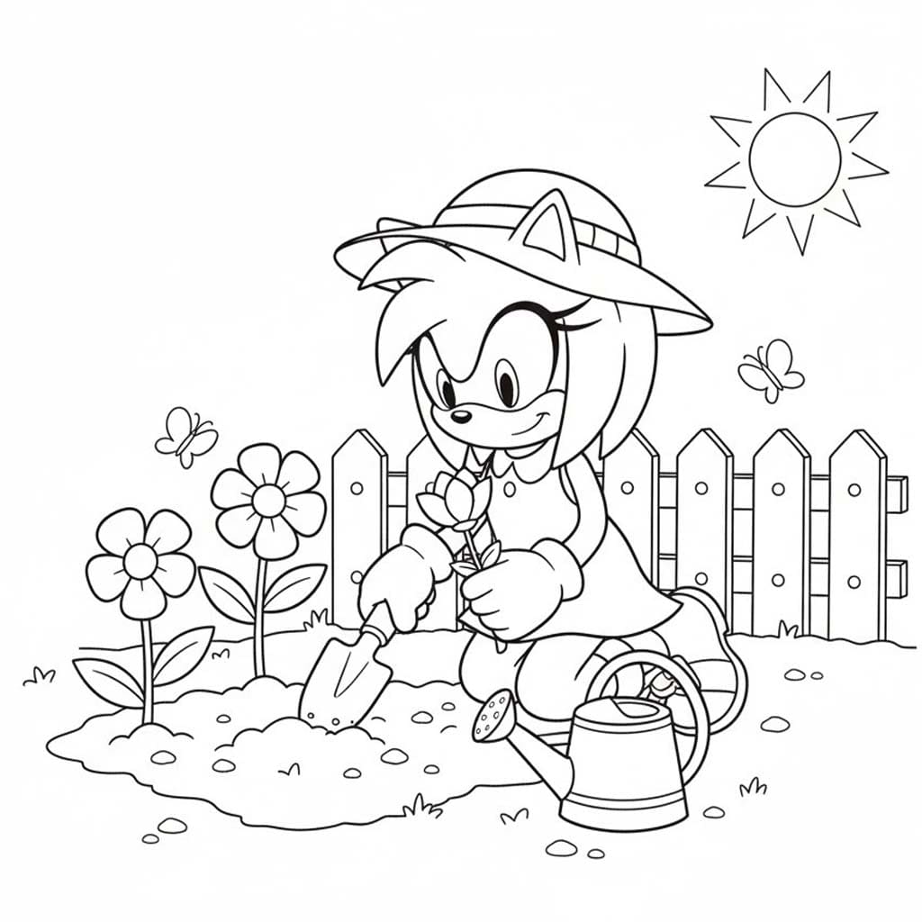 Amy Rose k vytisknutí zdarma omalovánka