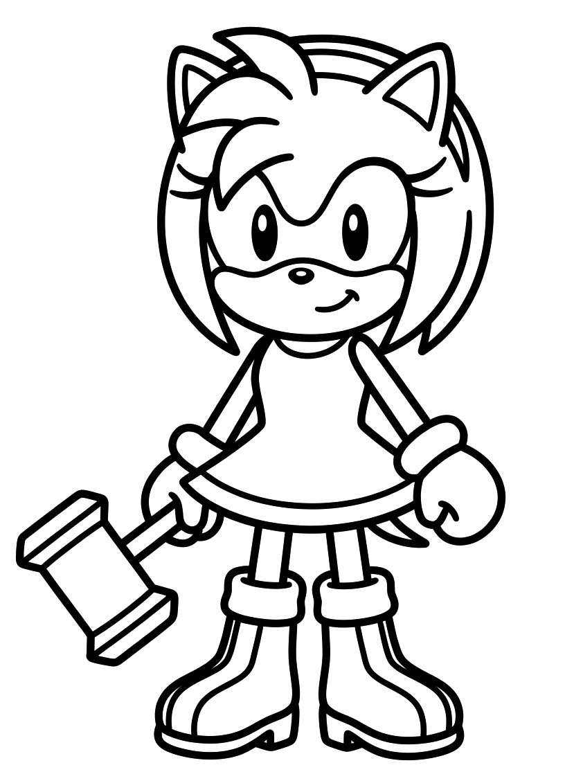 Amy Rose k vytisknutí omalovánka