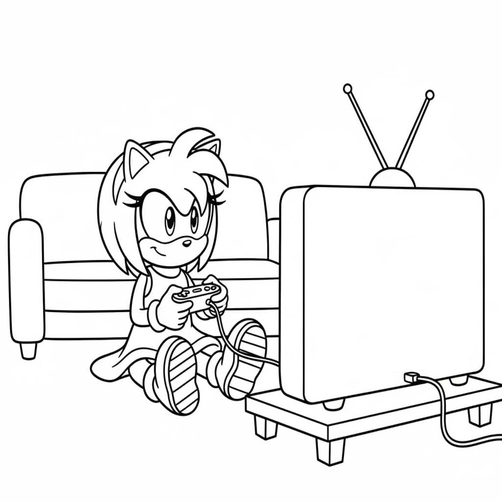 Amy Rose tisknutelné pro děti omalovánka