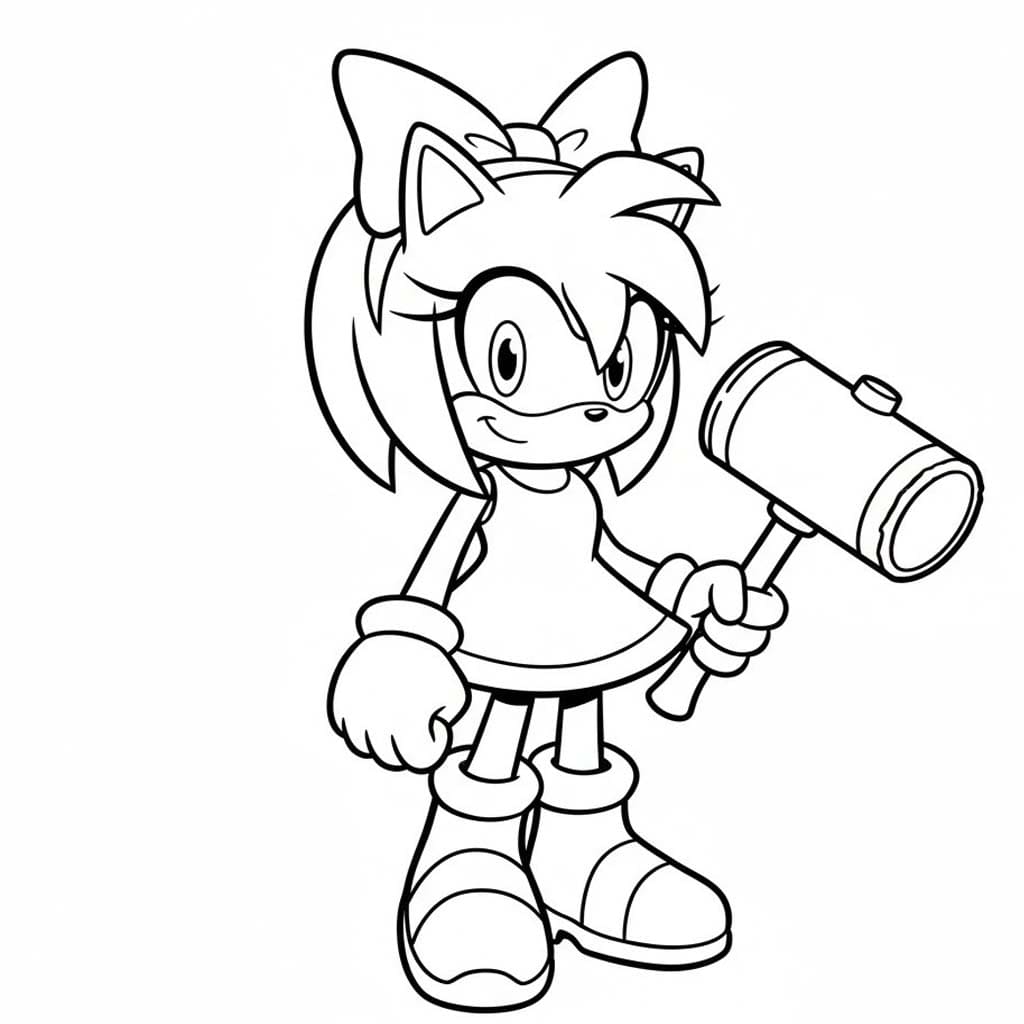 Amy Rose tisknutelné omalovánka