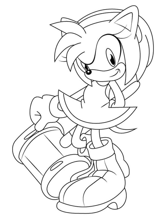Amy Rose zdarma pro děti omalovánka