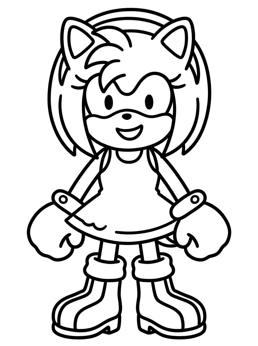 Amy Rose zdarma prostý omalovánka