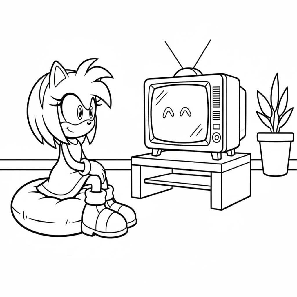 Amy Rose zdarma snadný tisknutelné omalovánka
