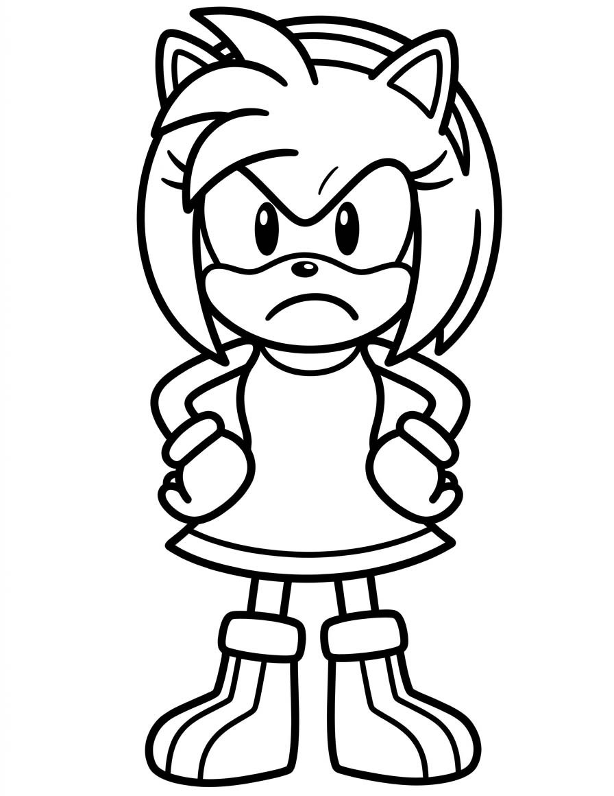 Amy Rose zdarma snadný omalovánka