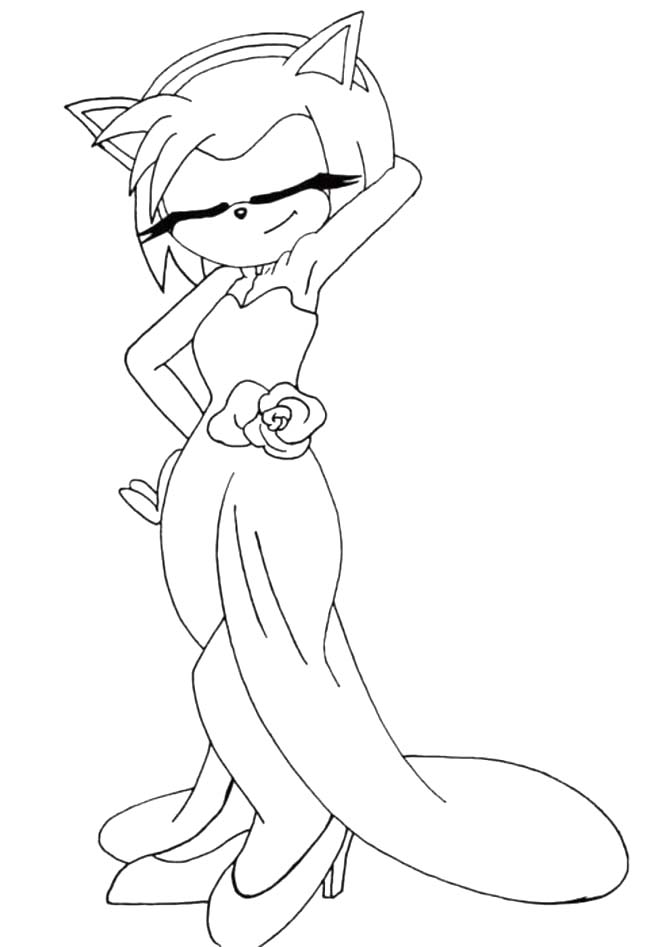 Amy Rose zdarma omalovánka