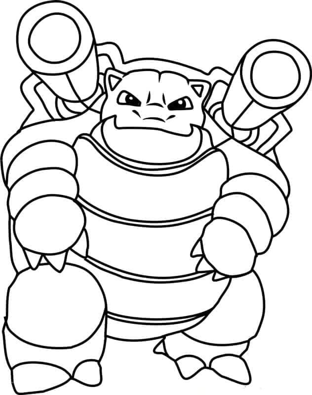 Blastoise snadný tisknutelné omalovánka