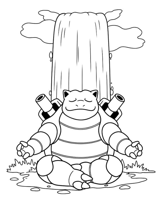 Blastoise tisknutelné pro děti omalovánka