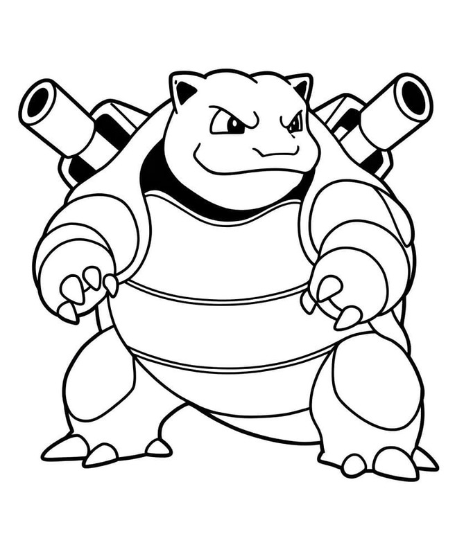 Blastoise tisknutelné omalovánka