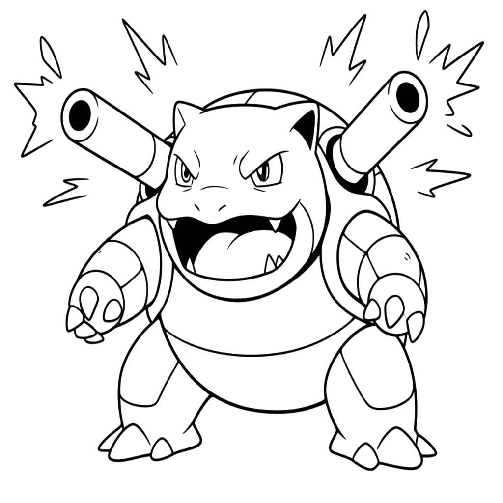 Blastoise základní tisknutelné omalovánka