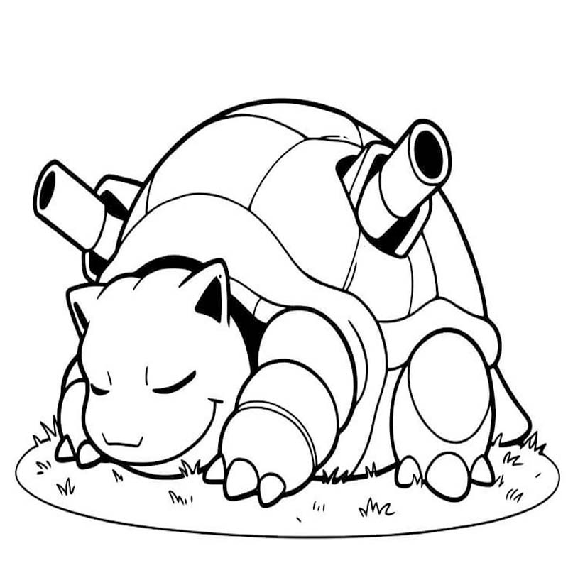 Blastoise zdarma pro děti omalovánka